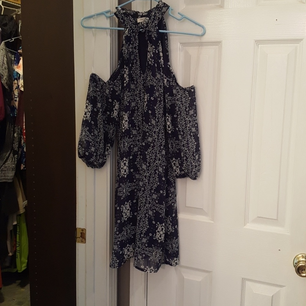 Dark blue sheer dress